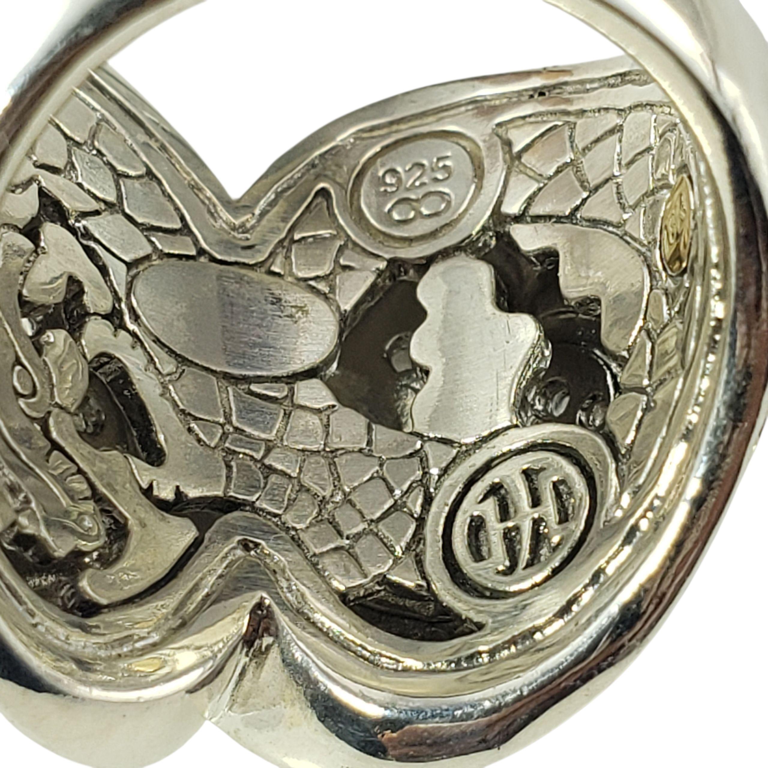 John Hardy Anello in argento sterling, oro giallo 18 carati e diamanti, misura 7 #22974 In condizioni buone in vendita a Washington Depot, CT