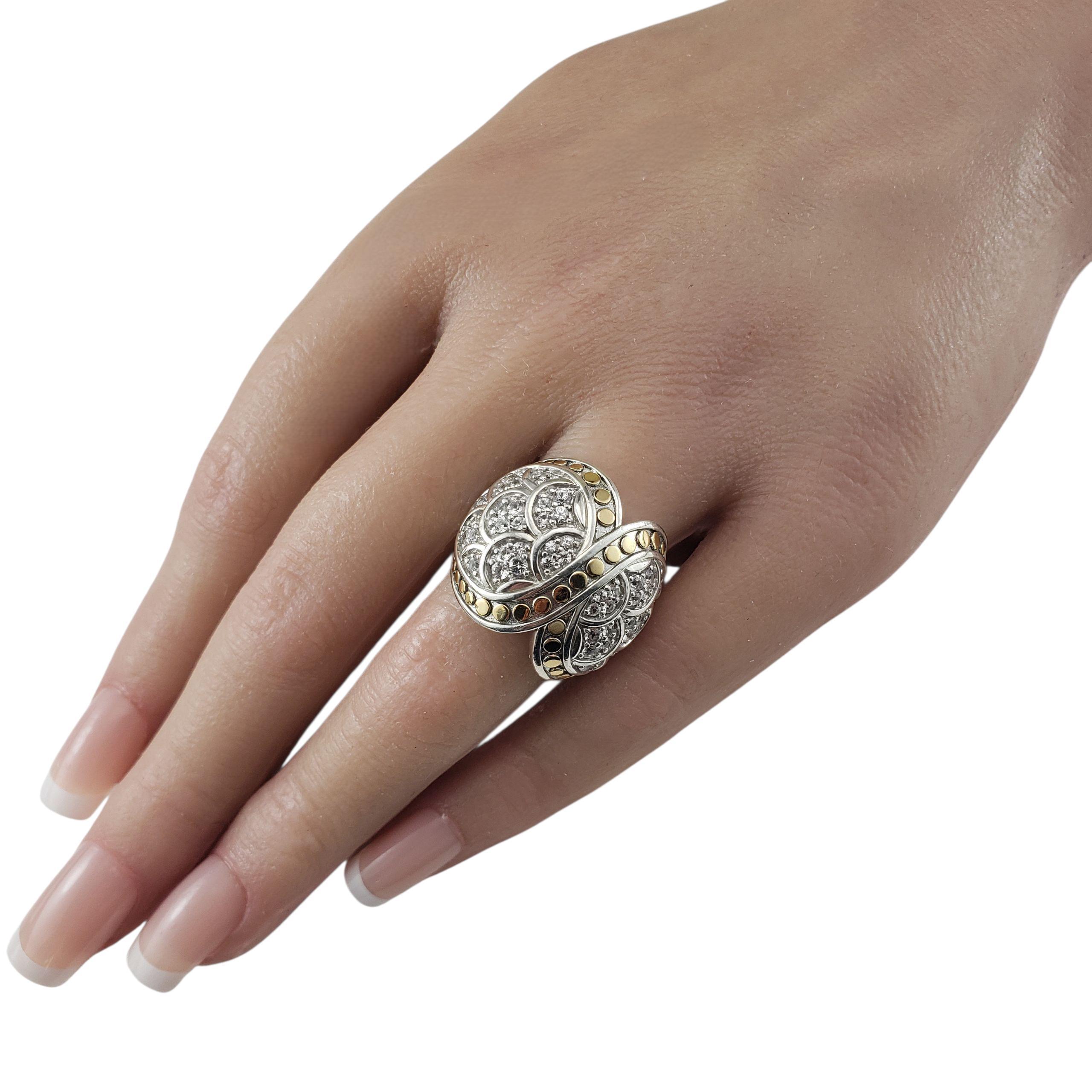 Donna John Hardy Anello in argento sterling, oro giallo 18 carati e diamanti, misura 7 #22974 in vendita