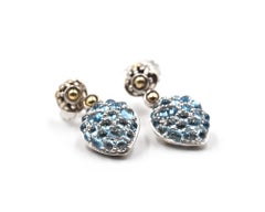 John Hardy Sterling Silver & 18k Yellow Gold Batu Jaisalmer Blue Topaz Earrings
