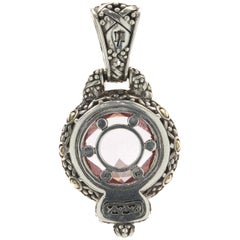 John Hardy Sterling Silver & 18k Yellow Gold Batu Pink Topaz Drop Pendant