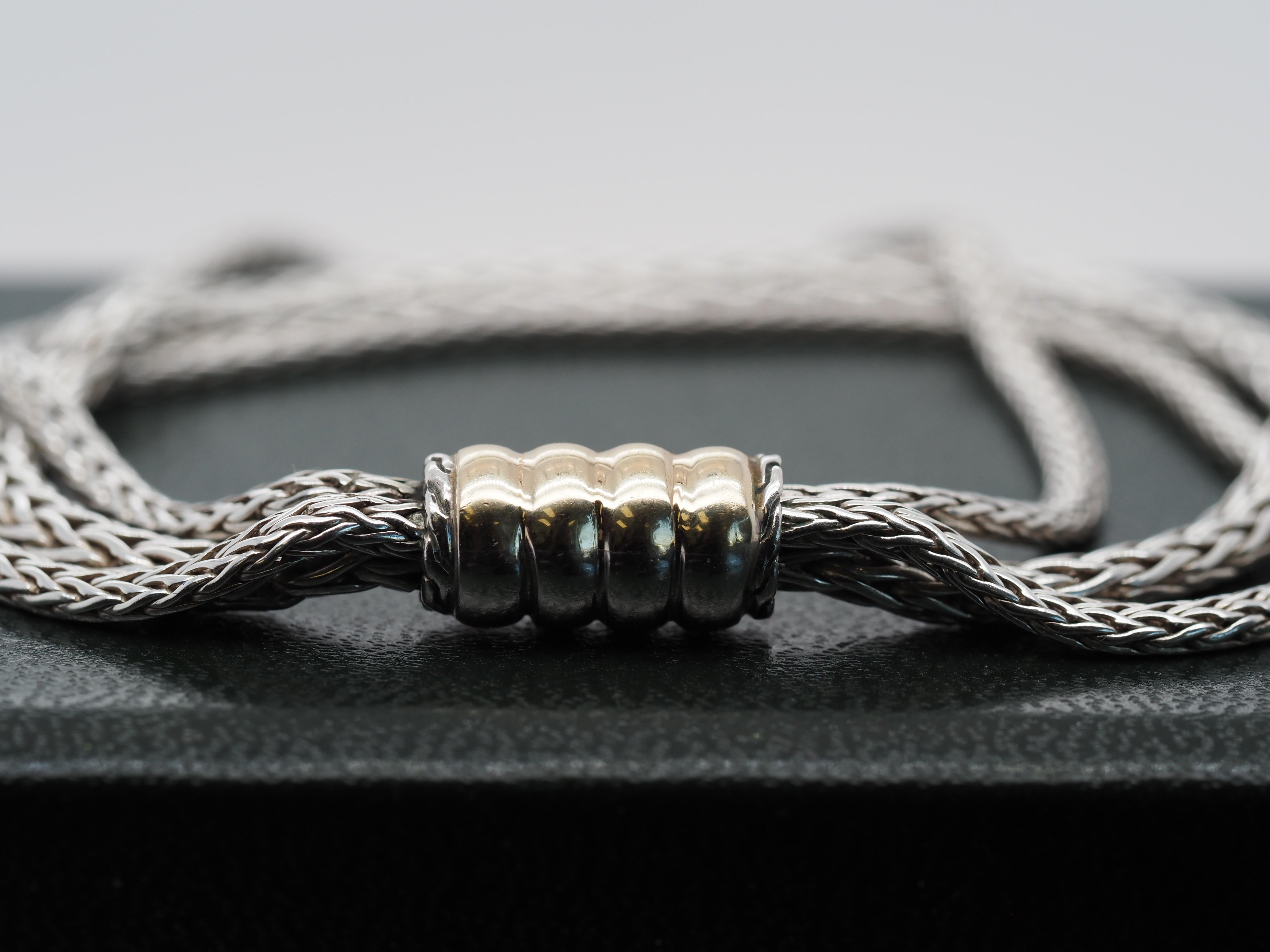 Contemporary John Hardy Sterling Silver & 18k Yellow Gold Bracelet