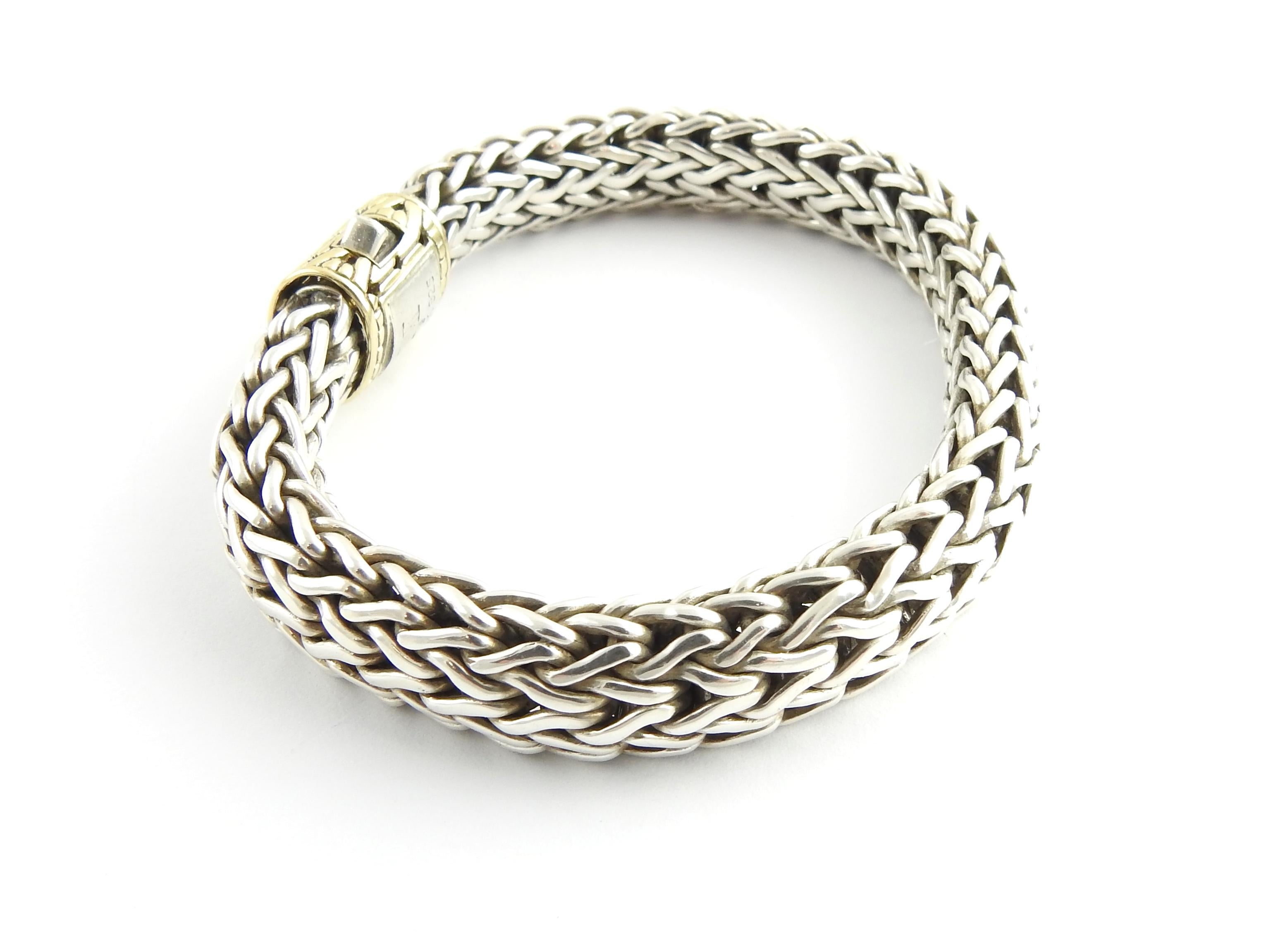 Women's John Hardy Sterling Silver 18 Karat Yellow Gold Classic Woven Chain Bracelet