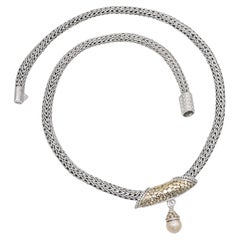 John Hardy Sterling Silver 
18K Yellow Gold Dot Pearl Pendant Necklace