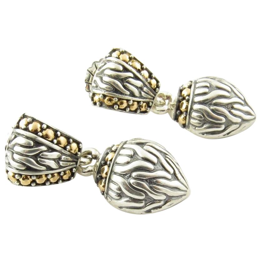 John Hardy Sterling Silver 18 Karat Yellow Gold Drop Earrings