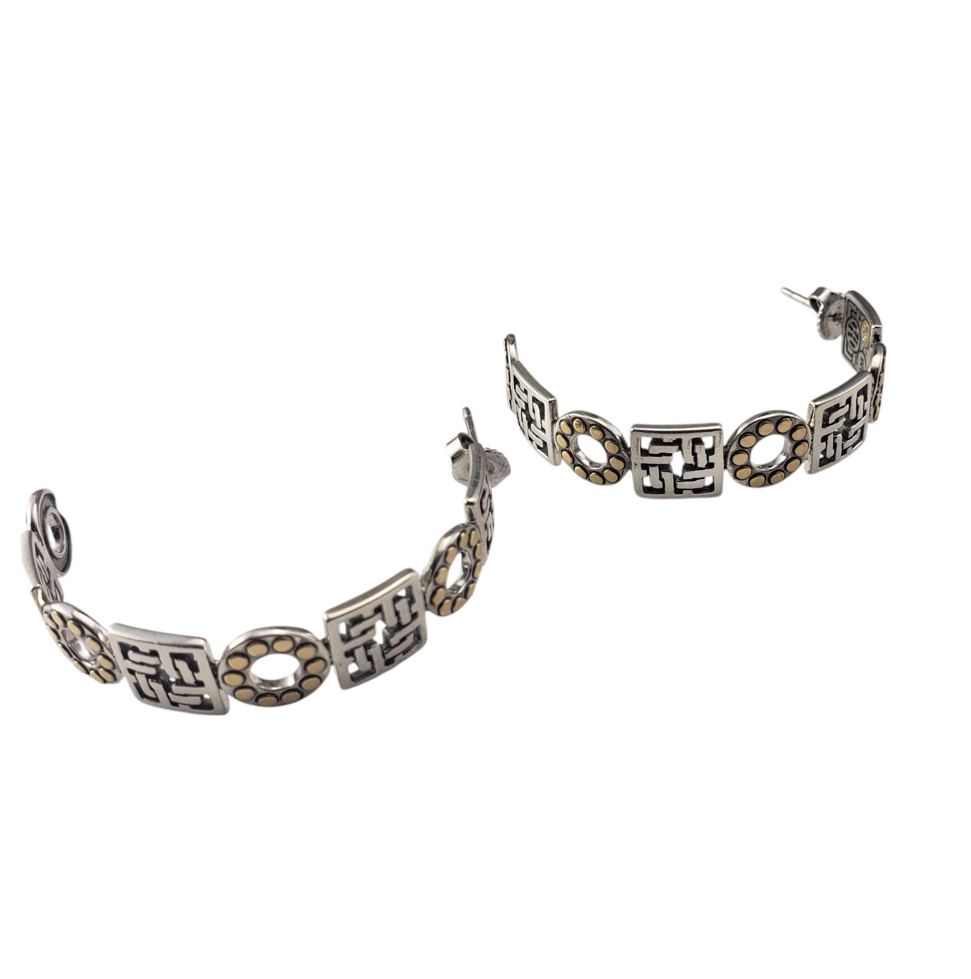 Pendientes John Hardy de plata de ley y oro amarillo de 18 quilates con medio aro grande Dot Dot #20999 Contemporáneo en venta
