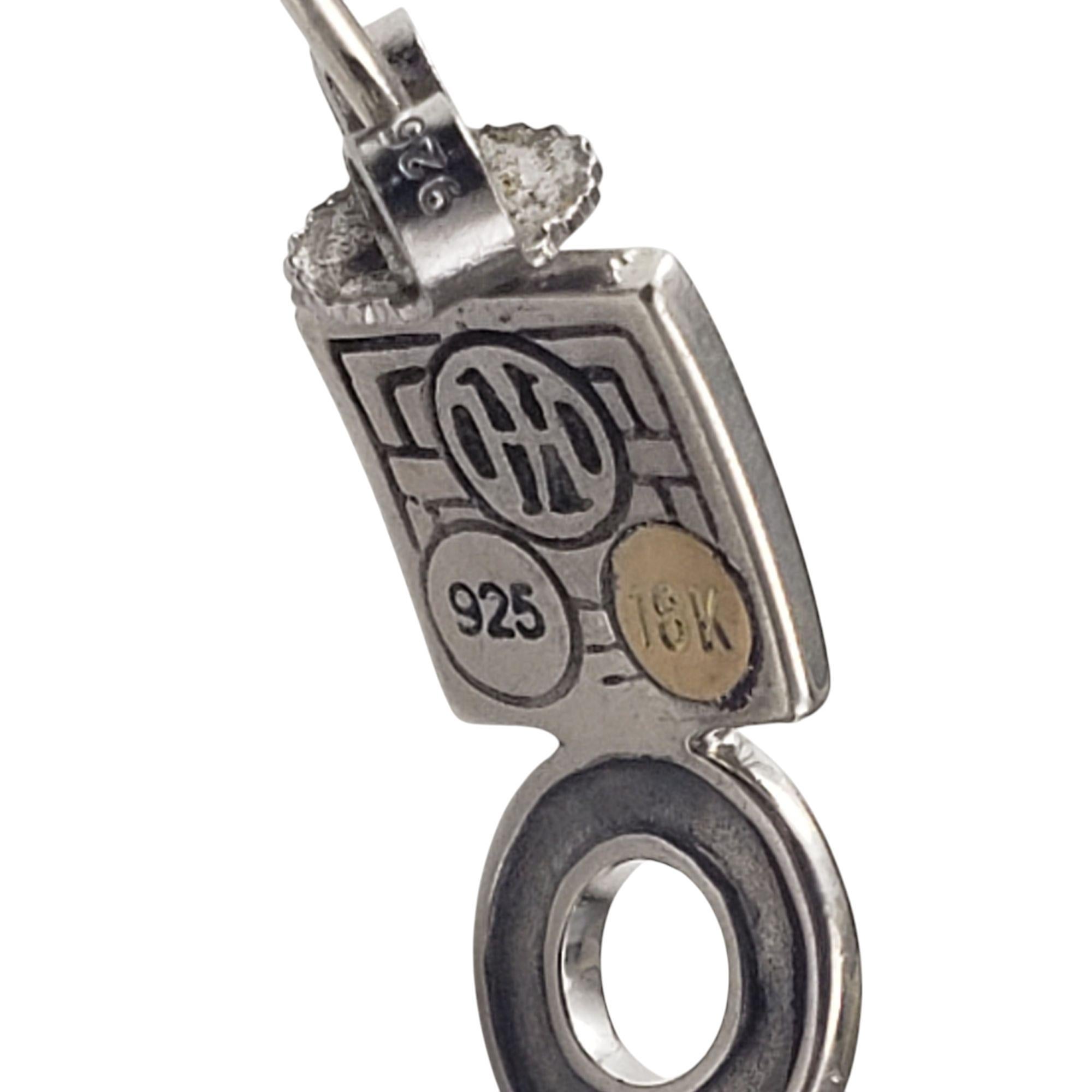 De las mujeres Pendientes John Hardy de plata de ley y oro amarillo de 18 quilates con medio aro grande Dot Dot #20999 en venta