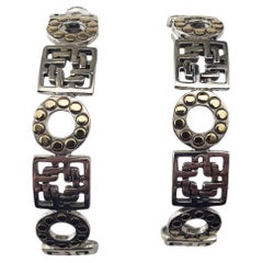 Pendientes John Hardy de plata de ley y oro amarillo de 18 quilates con medio aro grande Dot Dot #20999