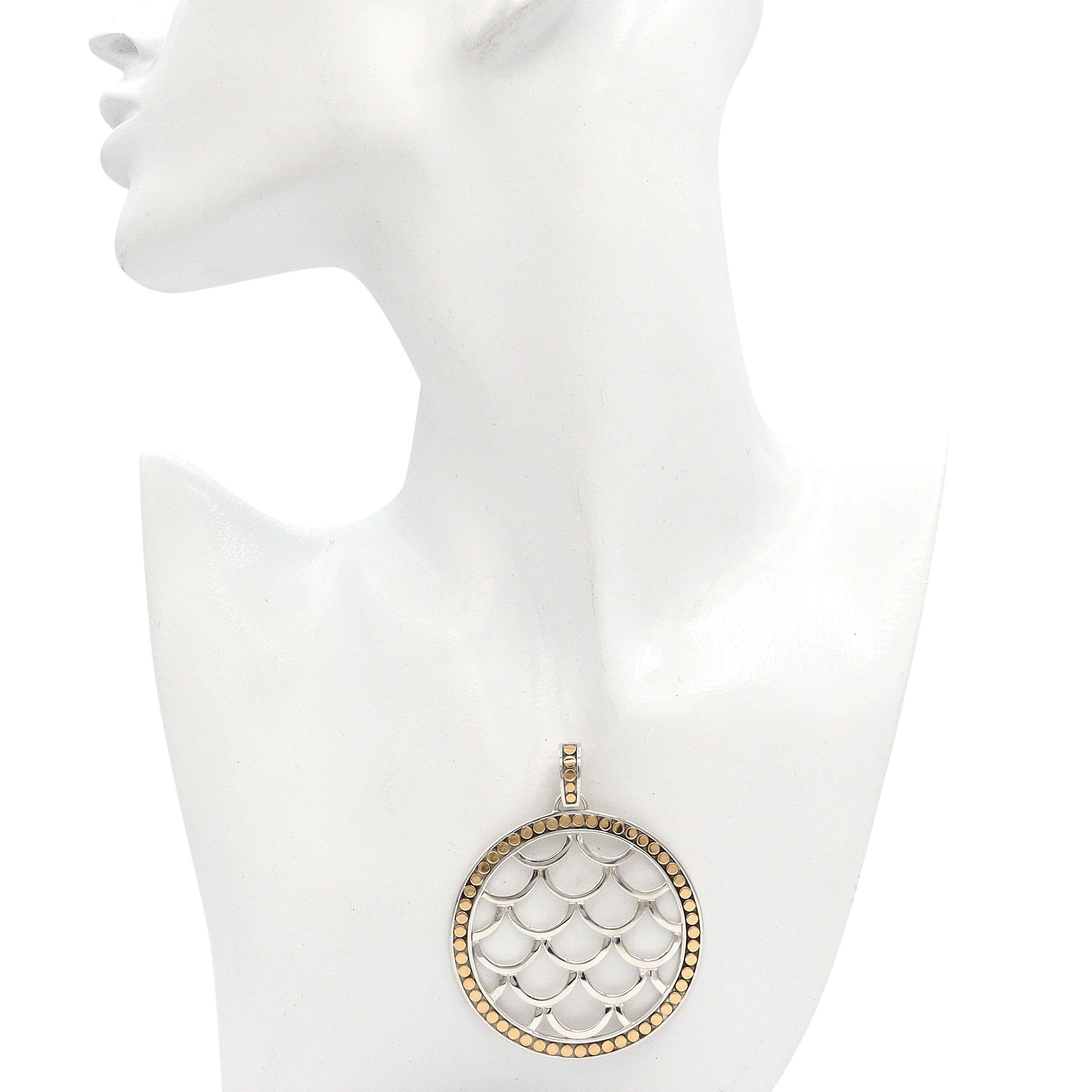 John Hardy Argent et or jaune 18K Pendentif Naga Legends Enhancer Bon état - En vente à New York, NY