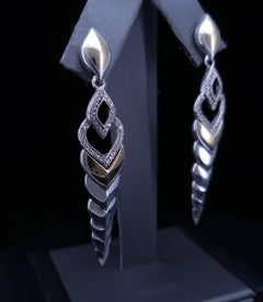 John Hardy Sterling Silver 18K Yellow Gold Long Drop Earrings