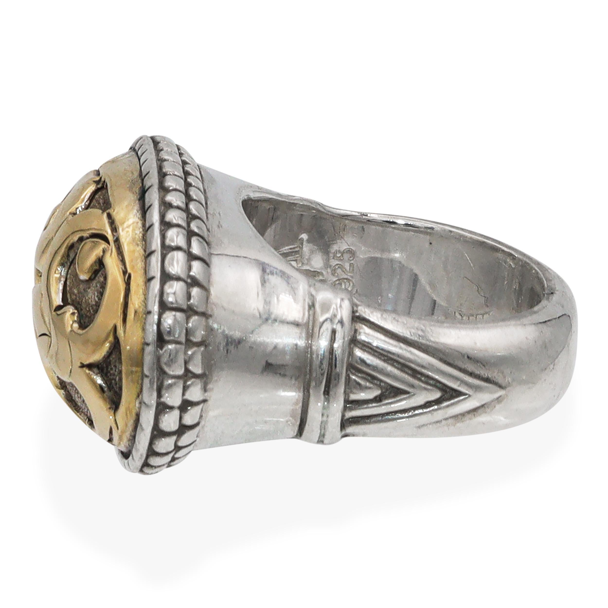 John Hardy Bague florale ovale en argent et or jaune 18 carats Pour femmes en vente