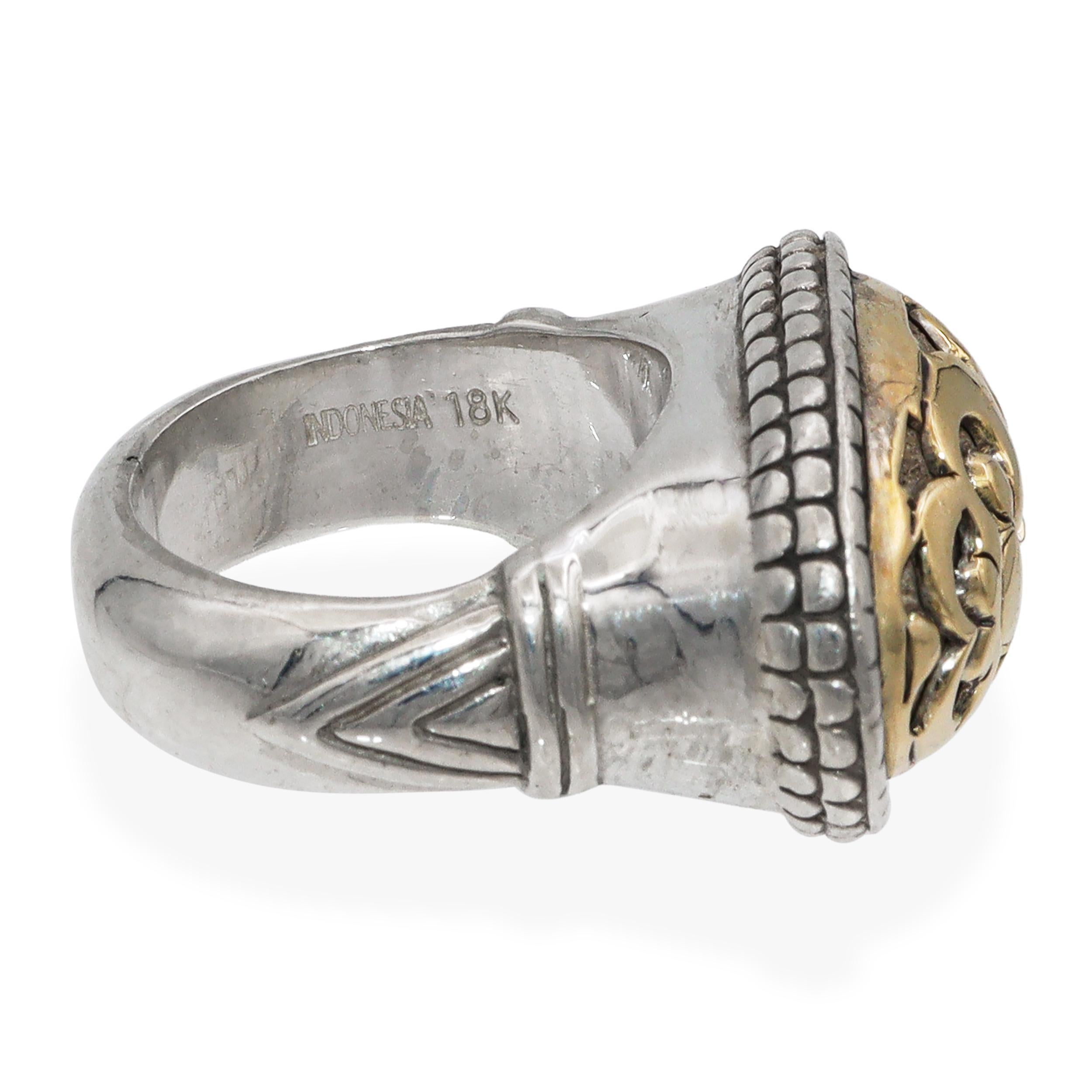 John Hardy Bague florale ovale en argent et or jaune 18 carats en vente 2