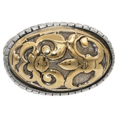 John Hardy Sterling Silver & 18K Yellow Gold Oval Floral Ring