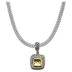 John Hardy Sterling Silver 
22k Pendant Necklace 66.84g 16 Inches
