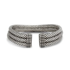 John Hardy Sterling Silver 3-Row Wrap Choker Necklace