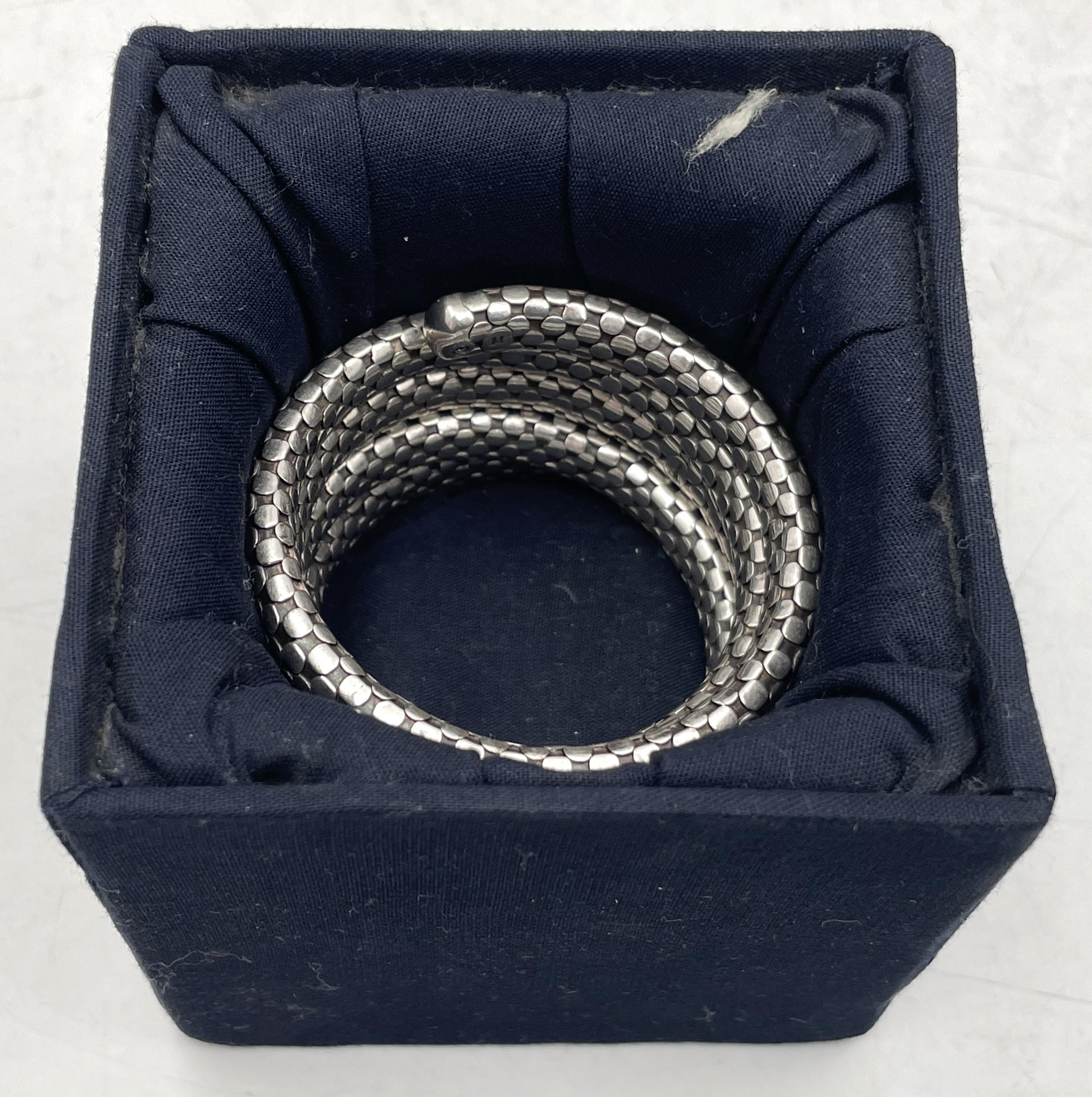 John Hardy Sterling Silver 4-Coil Dot Flex Wrap Bracelet in Original Box For Sale 4