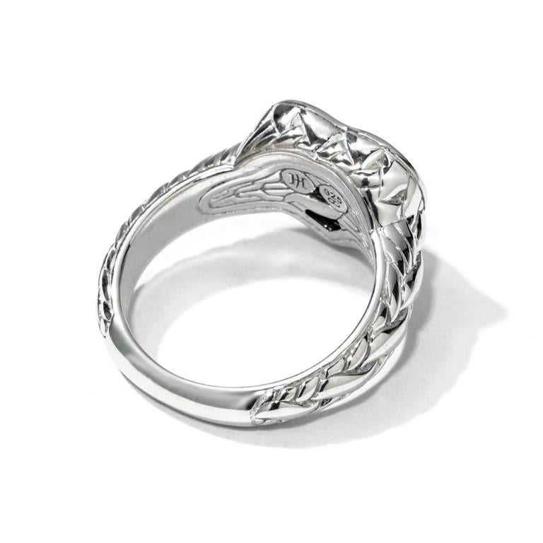 Women's John Hardy Sterling Silver and 0.15 Carat Diamond Heart Ring For Sale
