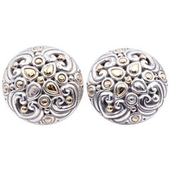 John Hardy - Boucles d'oreilles en argent sterling et or jaune 14 carats de type "Jaisalmer"