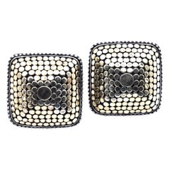 John Hardy Sterling Silver and 18 Karat Yellow Gold Earrings “Dot Collection”