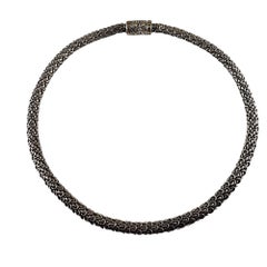 John Hardy Sterling Silver and 18 Karat Yellow Gold Naga Scale Necklace #15003