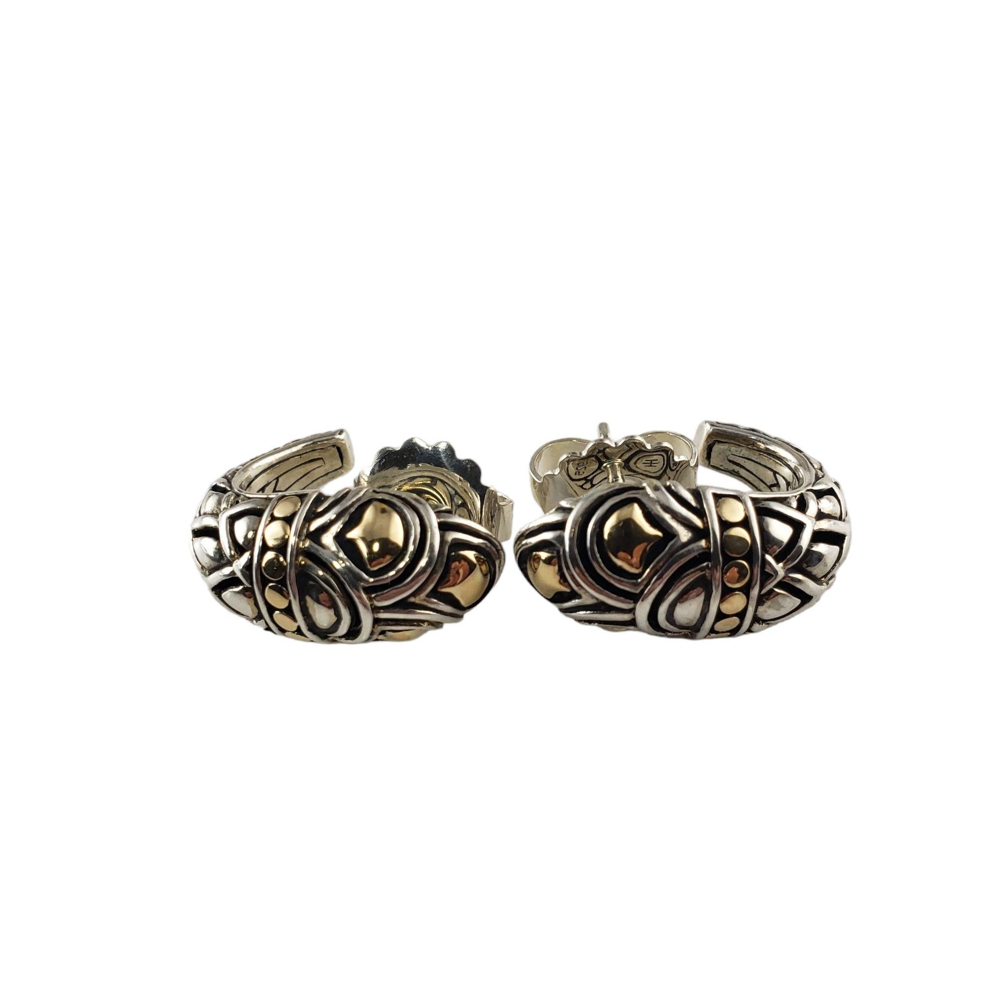 John Hardy Sterling Silver and 18 Karat Yellow Gold Nagi Shrimp Earrings #16504 In Good Condition For Sale In Washington Depot, CT
