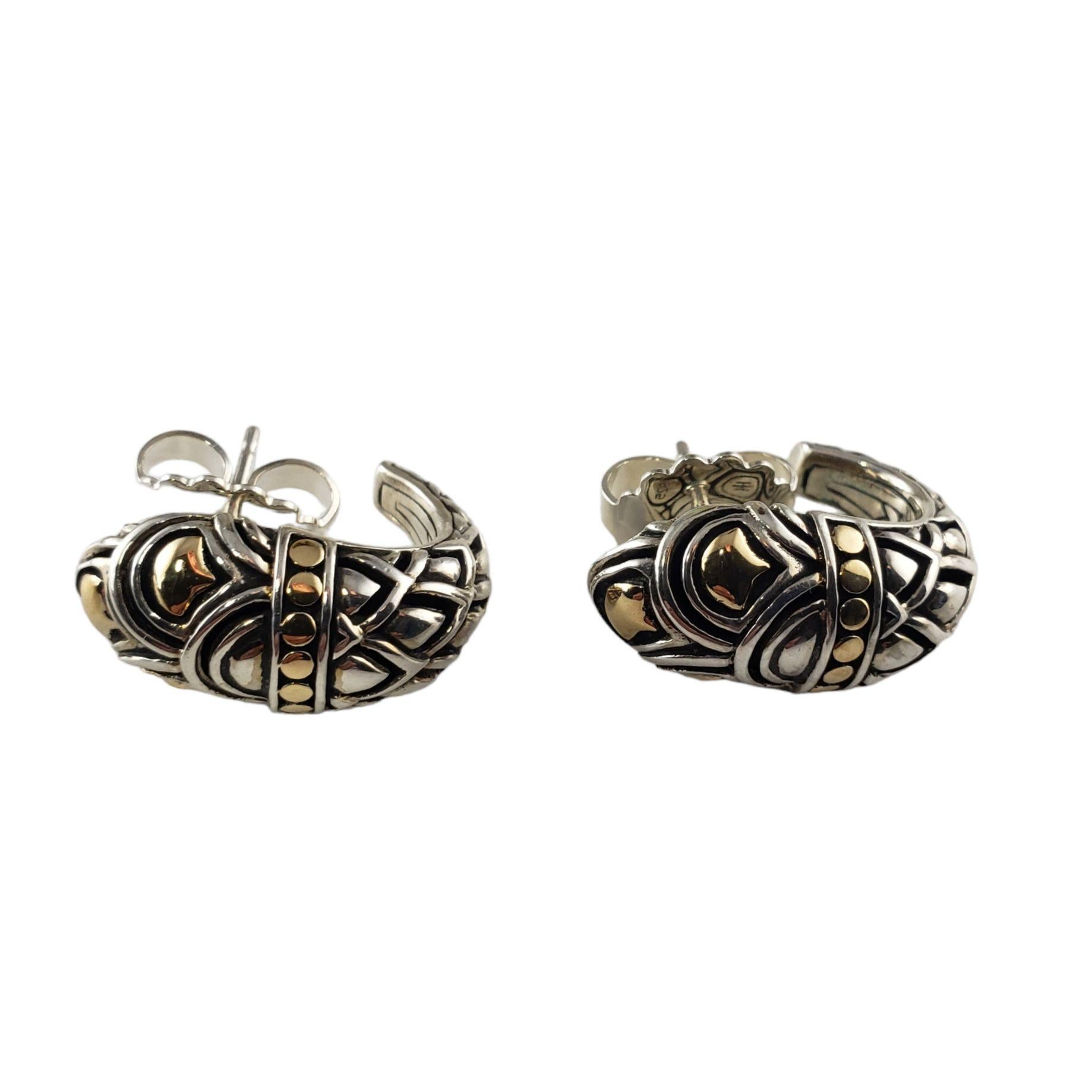 John Hardy Sterling Silver and 18 Karat Yellow Gold Nagi Shrimp Earrings In Good Condition In Washington Depot, CT