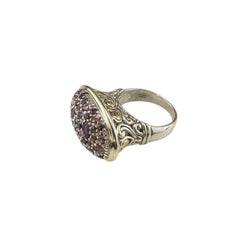 John Hardy Sterling Silver and 18K Gold Amethyst Garnet Ring Size 7.5 #23351