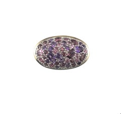 John Hardy Sterling Silver and 18K Gold Amethyst Garnet Ring Size 7.5 #23351