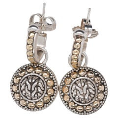 John Hardy Sterling Silver and 18k Gold Earrings