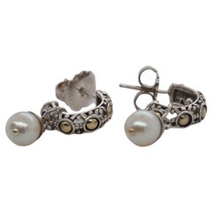 John Hardy Boucles d'oreilles en argent sterling et or 18 carats