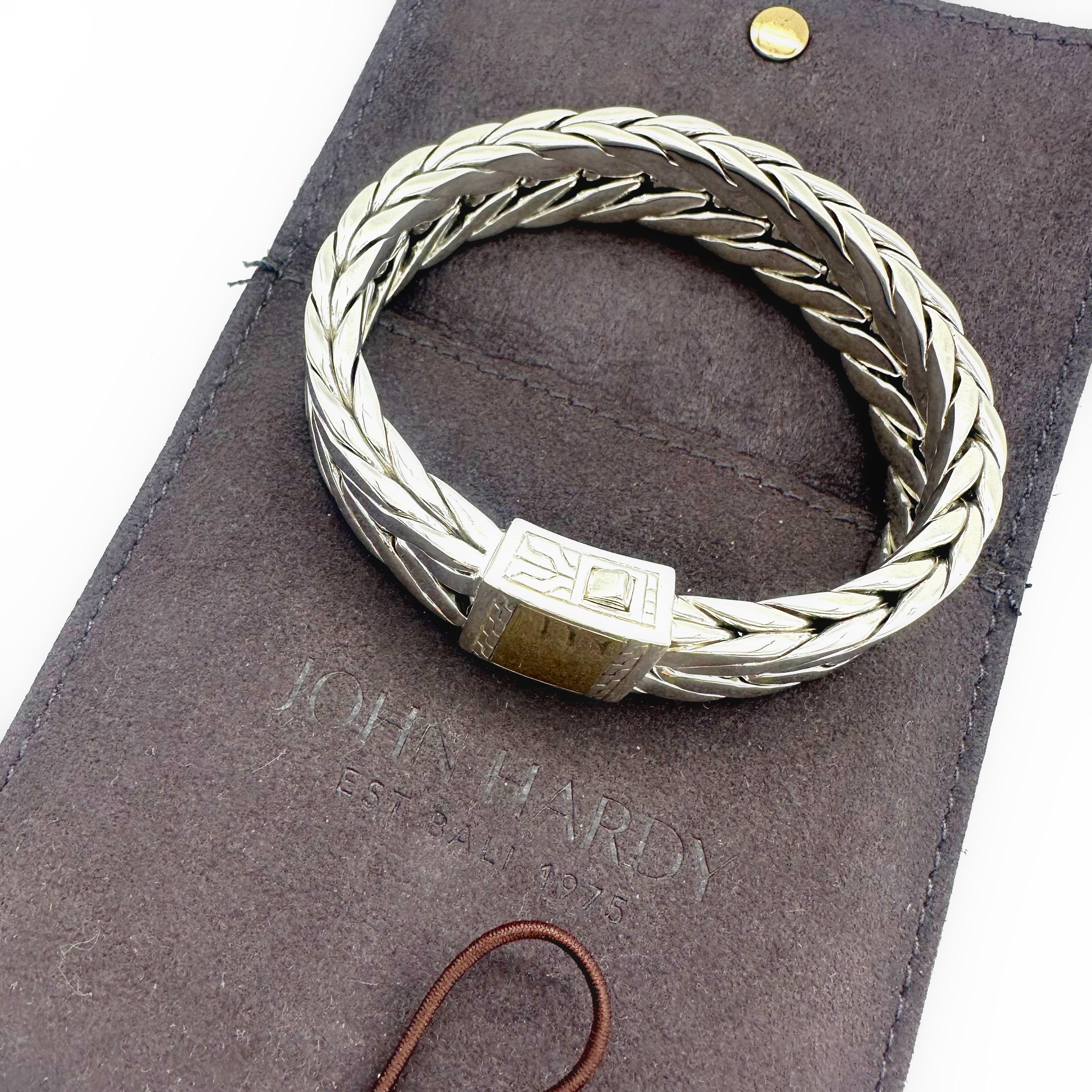 Breites Herrenarmband aus Sterlingsilber und 18k Moderne Kette Silber von John Hardy im Angebot 7