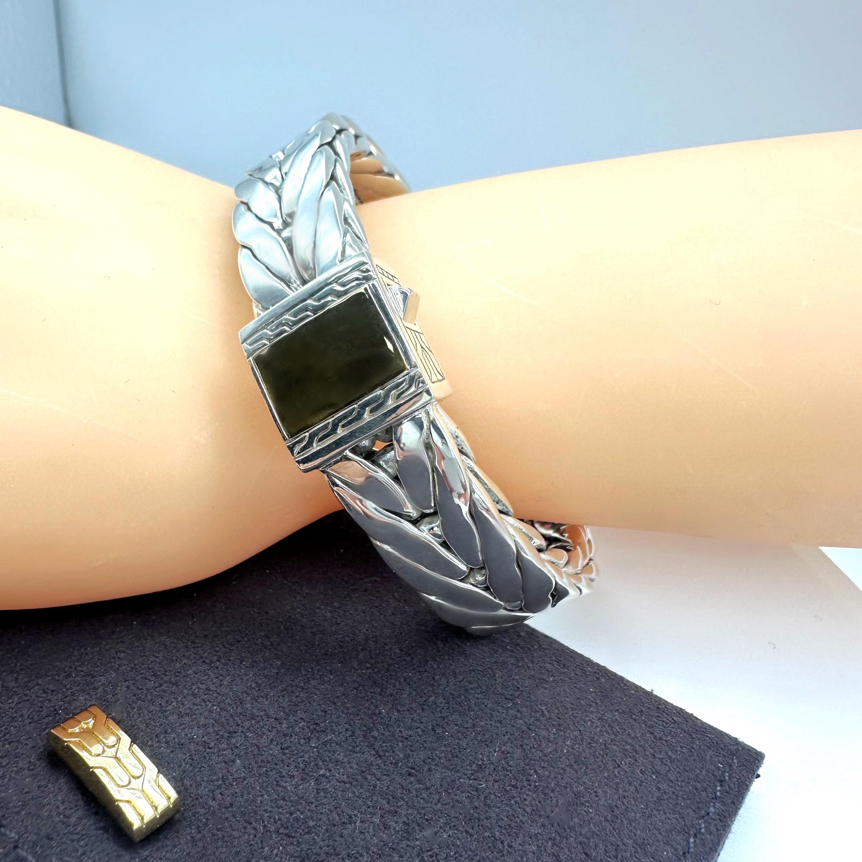 Breites Herrenarmband aus Sterlingsilber und 18k Moderne Kette Silber von John Hardy im Angebot 8