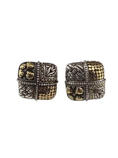 John Hardy Sterling Silver and 18K Yellow Gold "Four Seasons" Earrings #23732