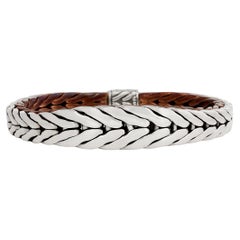 John Hardy Sterling Silver and Copper Spiga Wheat Chain Bracelet