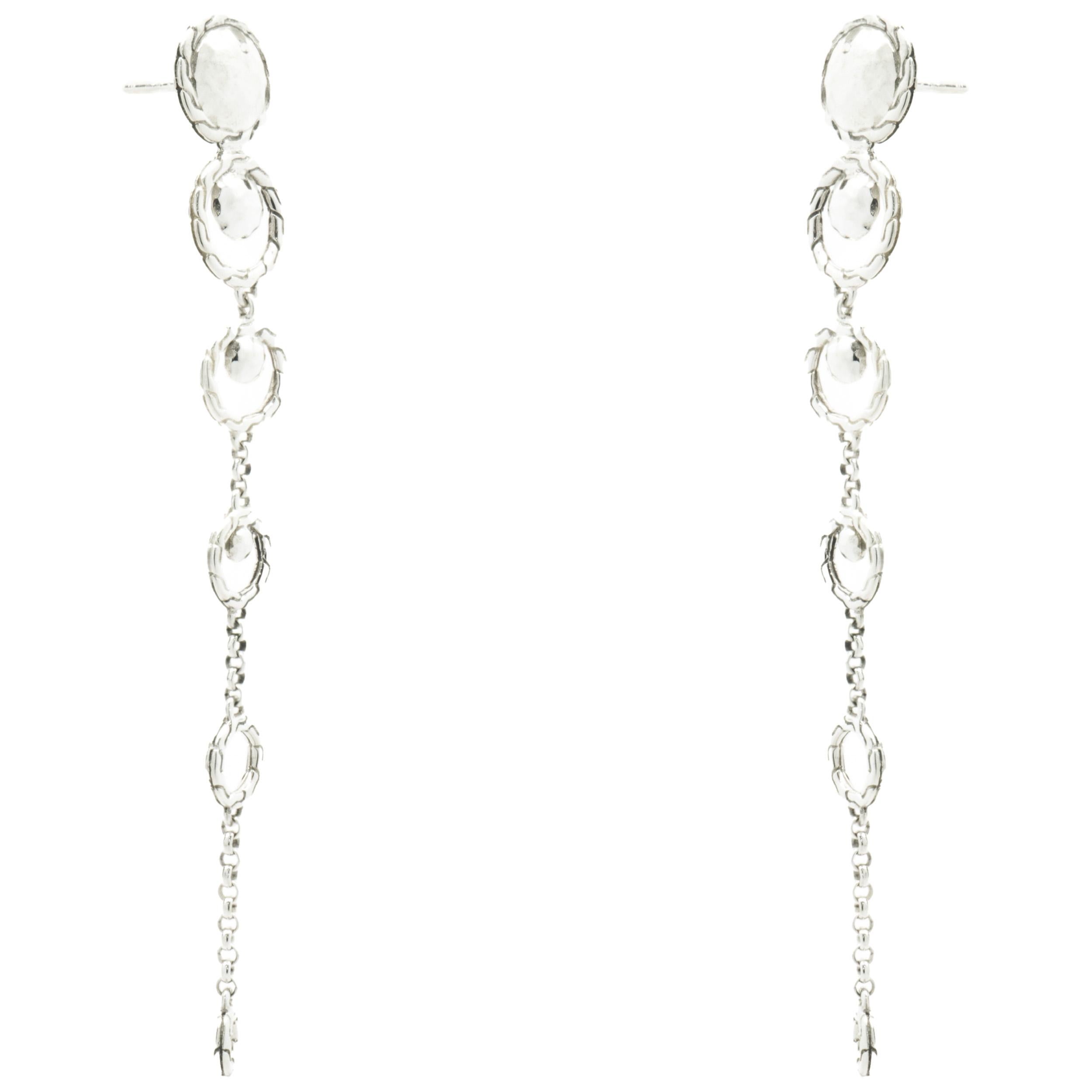 Designer: John Hardy
Material: Sterling Silver 
Dimensions: earrings measure 78mm long
Weight: 7.57 grams
