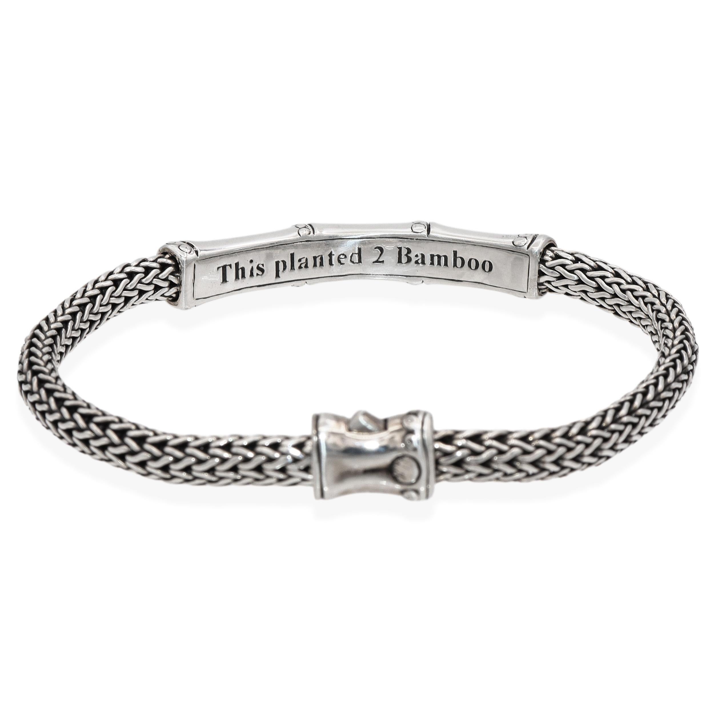 De las mujeres Conjunto de pulsera y pendientes de aro de bambú de plata de ley John Hardy en venta