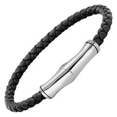 John Hardy Sterling Silber Bambus Station Lederarmband BM5929BL