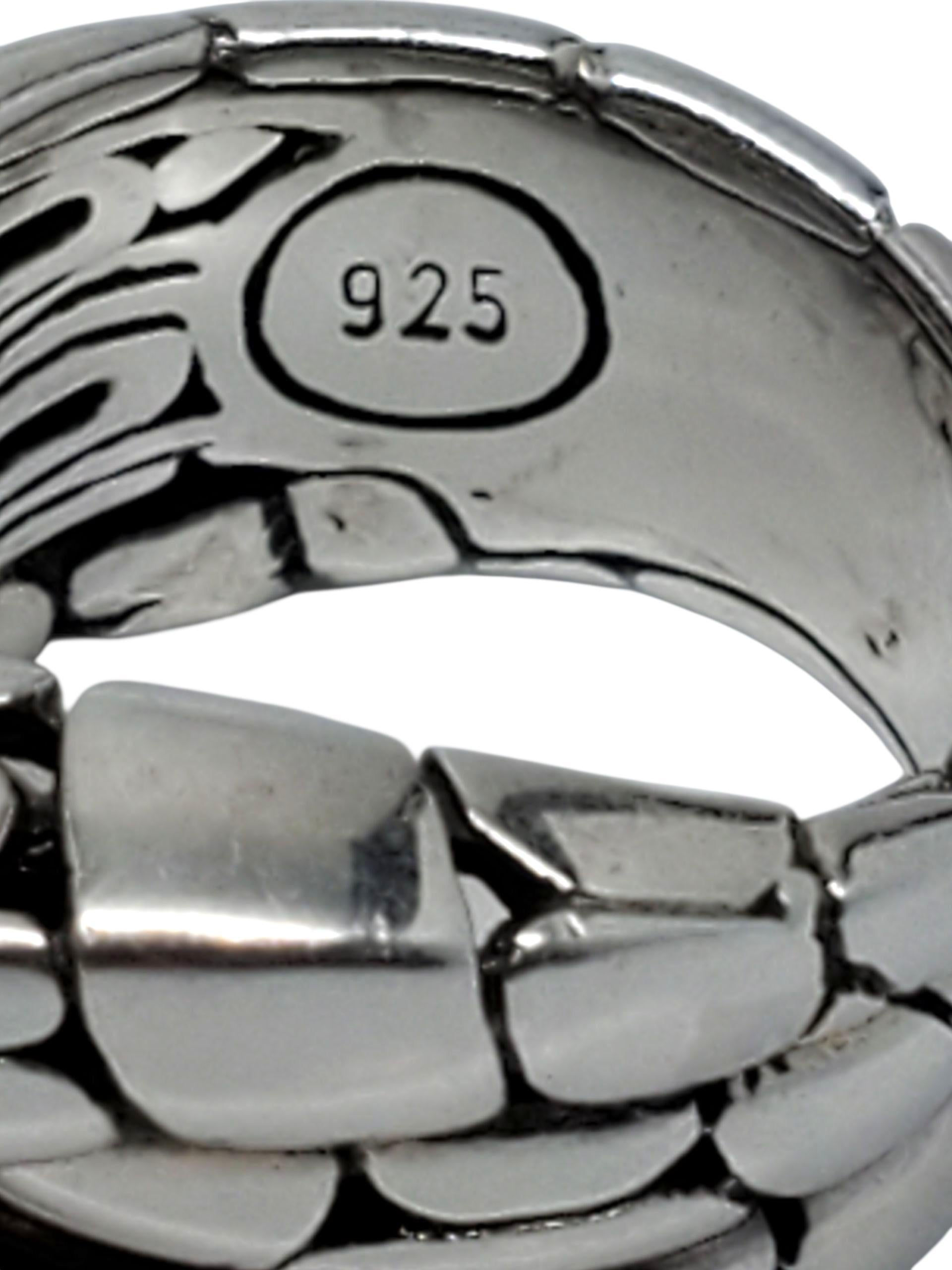 John Hardy Sterling Silber Batu Kali Kieselstein Ring Größe 7 1/4 #23630 im Angebot 2