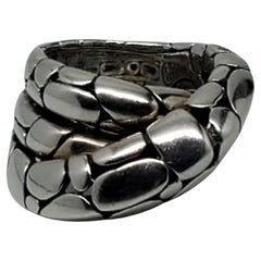 John Hardy A. Silver Anello con ciottoli Batu Kali misura 7 1/4 #23630