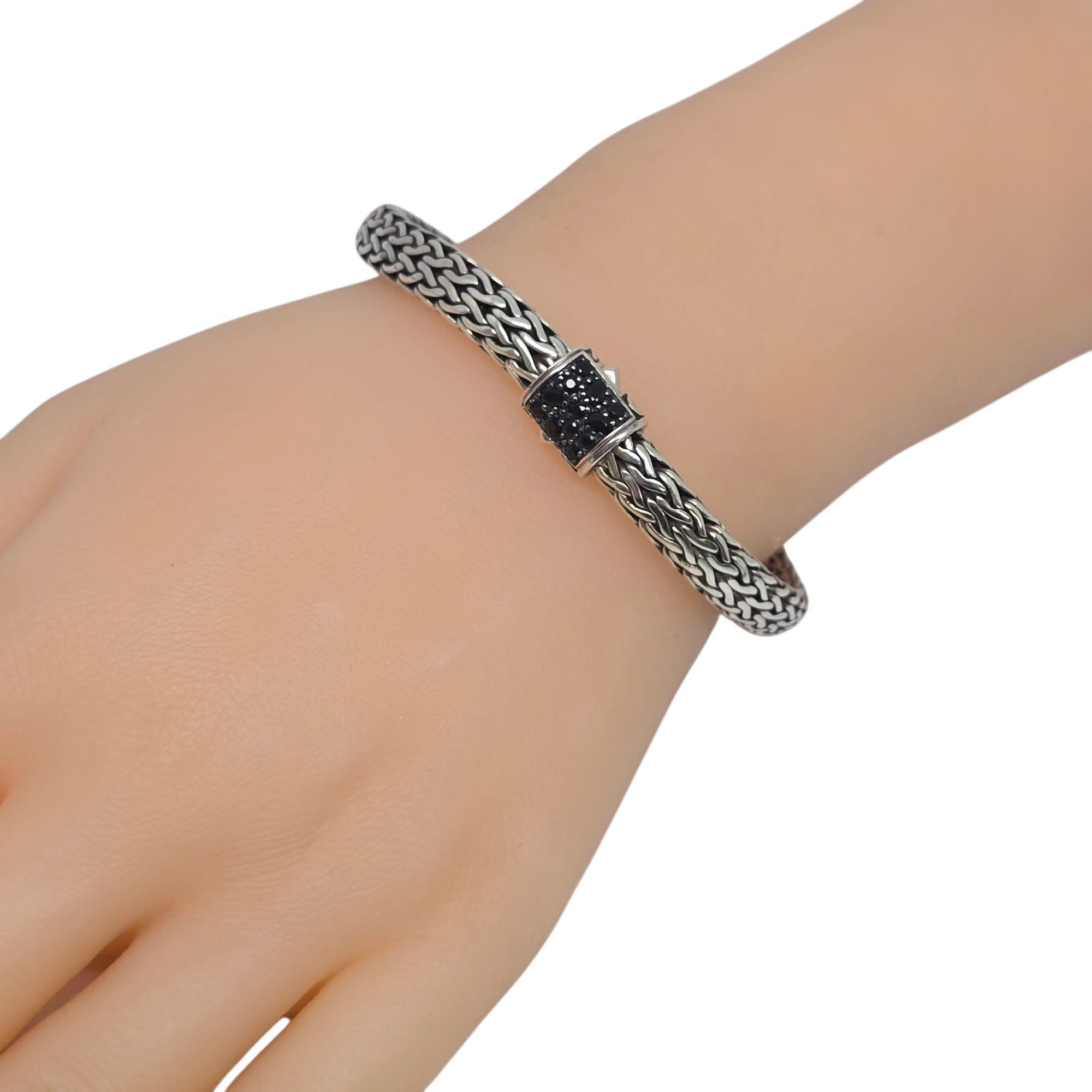 John Hardy Sterling Silver Black Sapphire Classic Chain Icon Bracelet #22214 For Sale 5