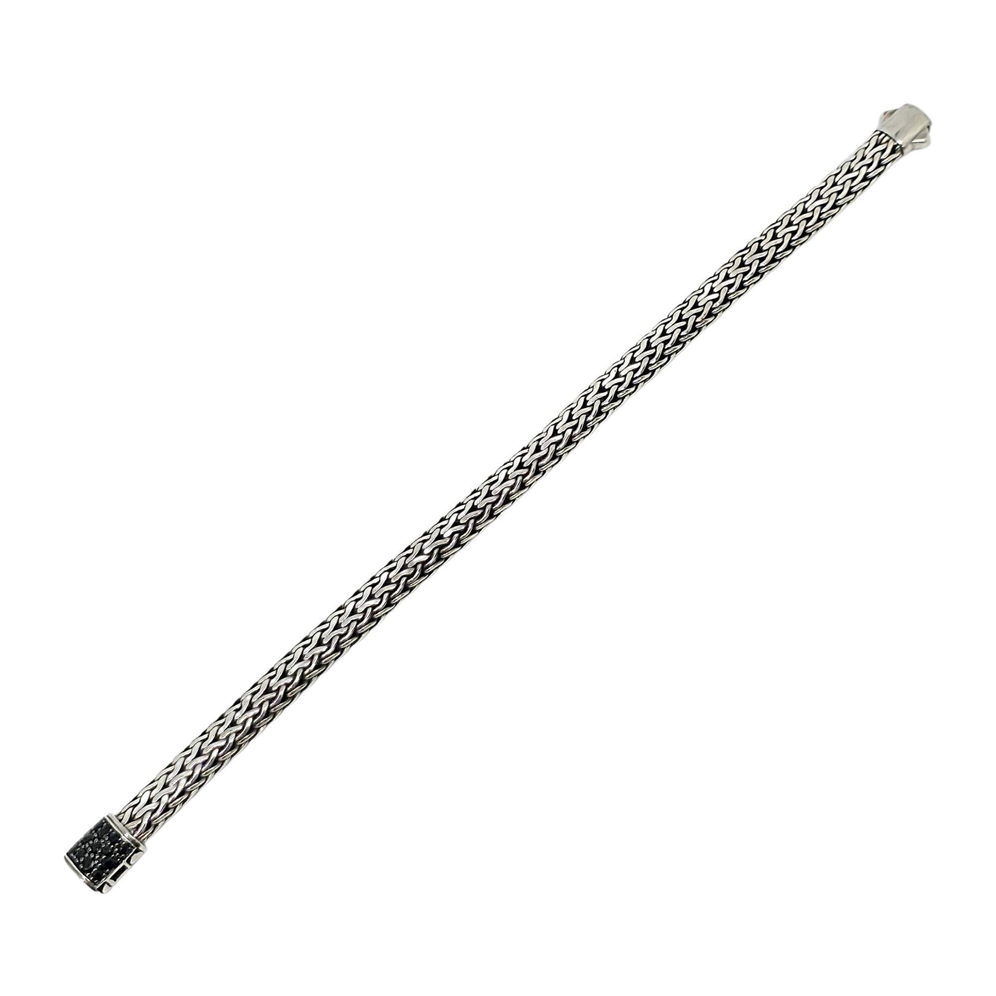 Women's John Hardy Sterling Silver Black Sapphire Classic Chain Icon Bracelet #22214 For Sale