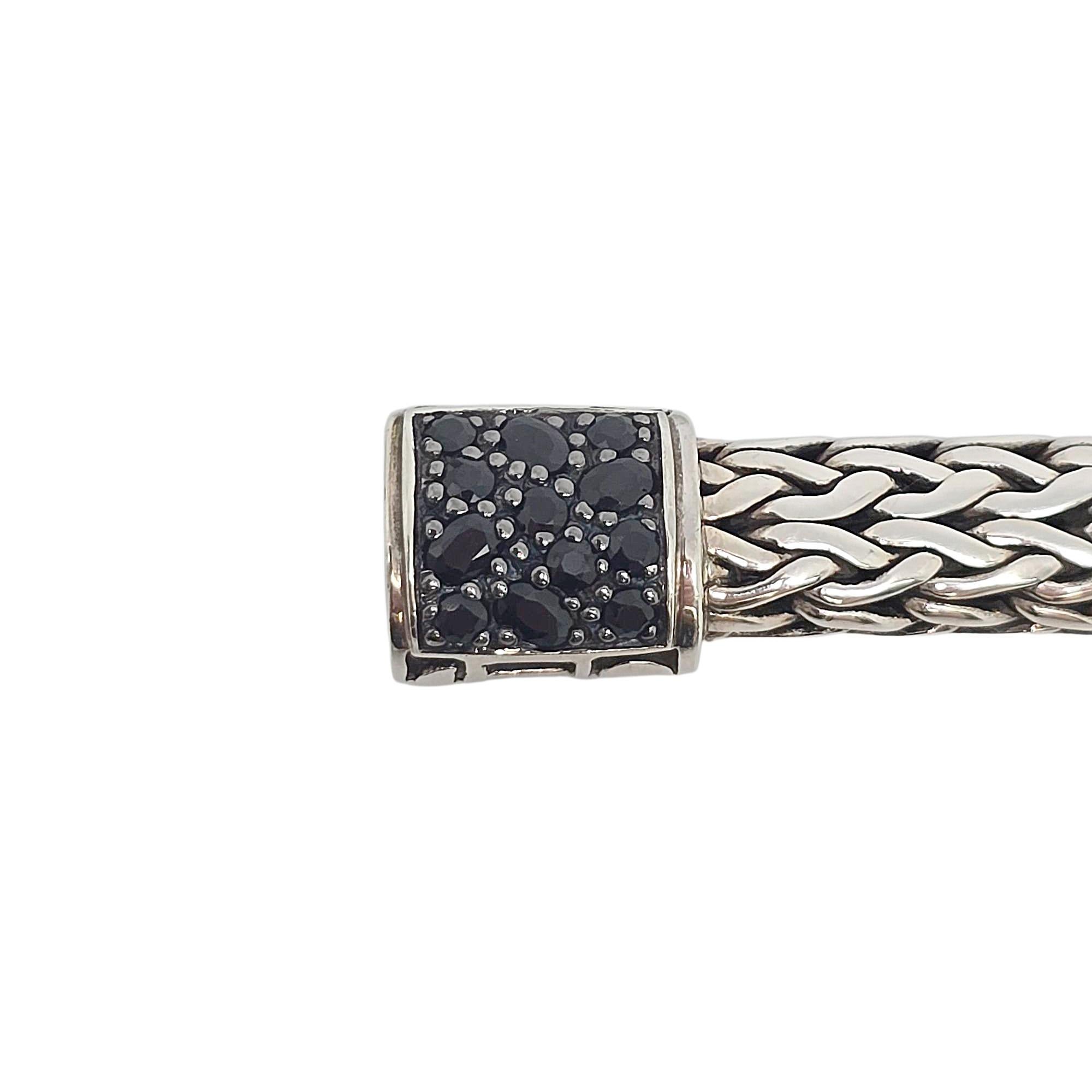 John Hardy Sterling Silver Black Sapphire Classic Chain Icon Bracelet #22214 For Sale 1