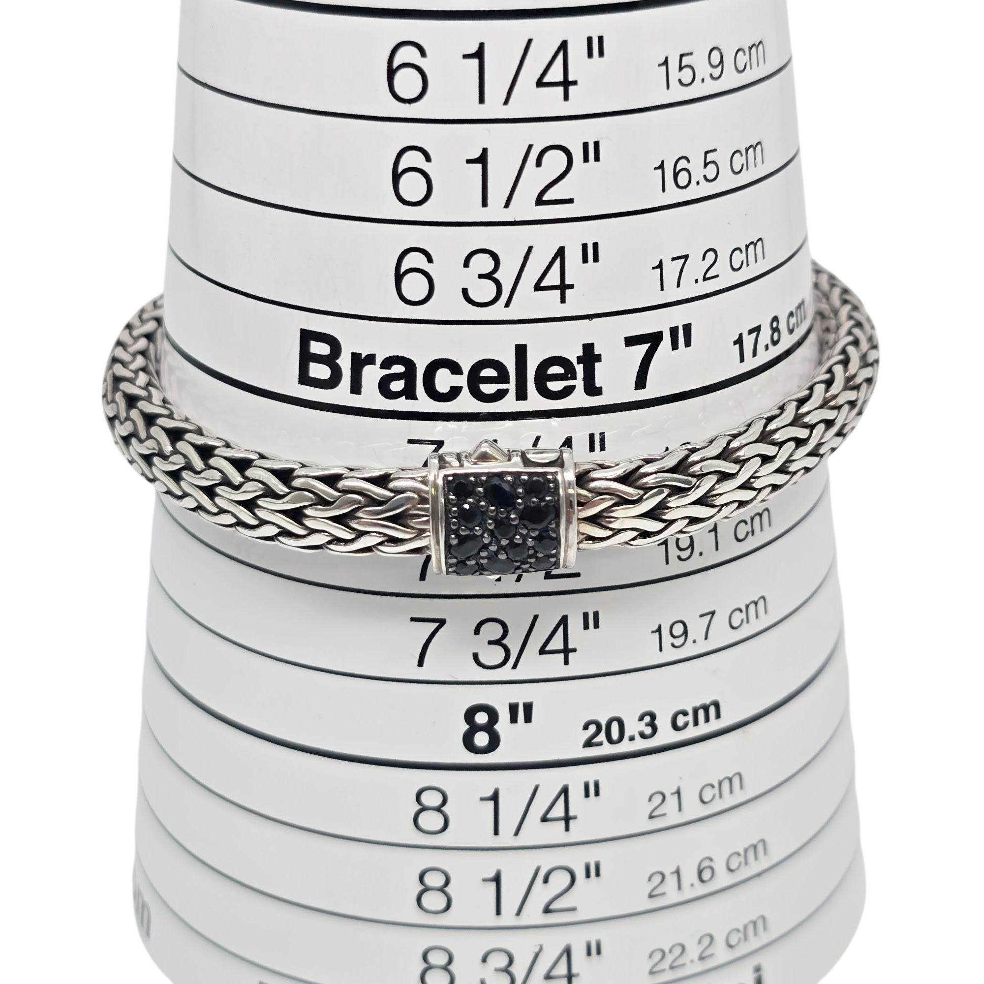 John Hardy Sterling Silver Black Sapphire Classic Chain Icon Bracelet #22214 For Sale 4
