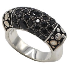 John Hardy Sterling Silver Black Sapphire Dot Band Ring