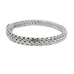 John Hardy Sterling Silver Black Sapphire Pavé Tiga Chain Bracelet