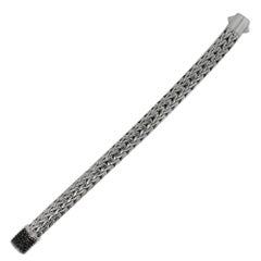 John Hardy Sterling Silver Black Sapphire Woven Bracelet In Stock