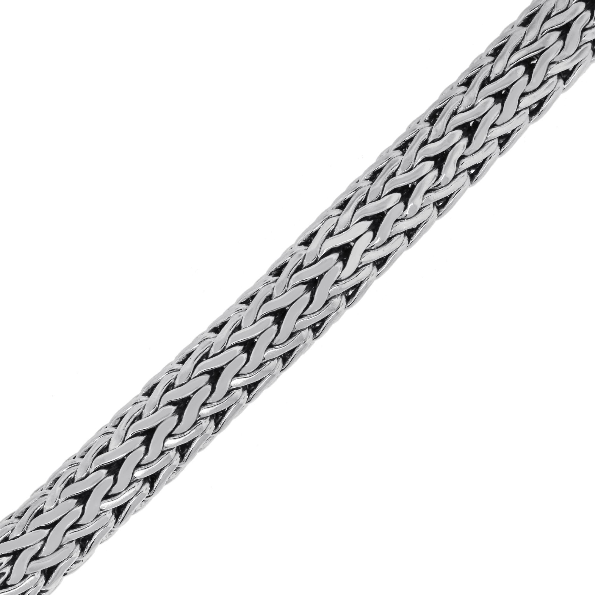 Moderne I John Hardy Sterling Silver Black Sapphire Woven Bracelet En Stock en vente