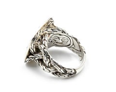 John Hardy Sterling Silver Blue Topaz Classic Chain Collection Ring