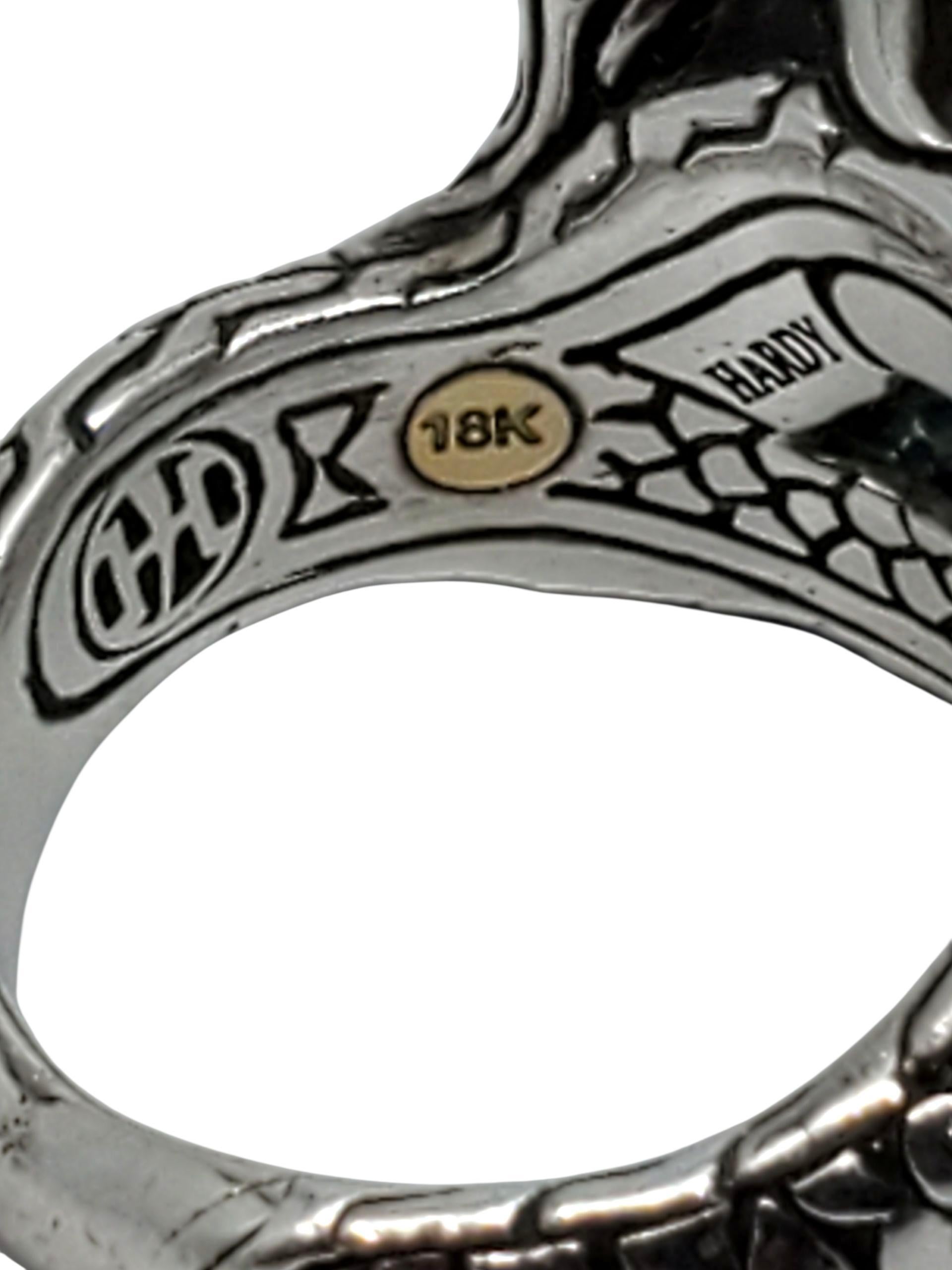 Donna John Hardy A. Silver Anello del Drago di Topazio Blu Misura 5,75 #23609 in vendita