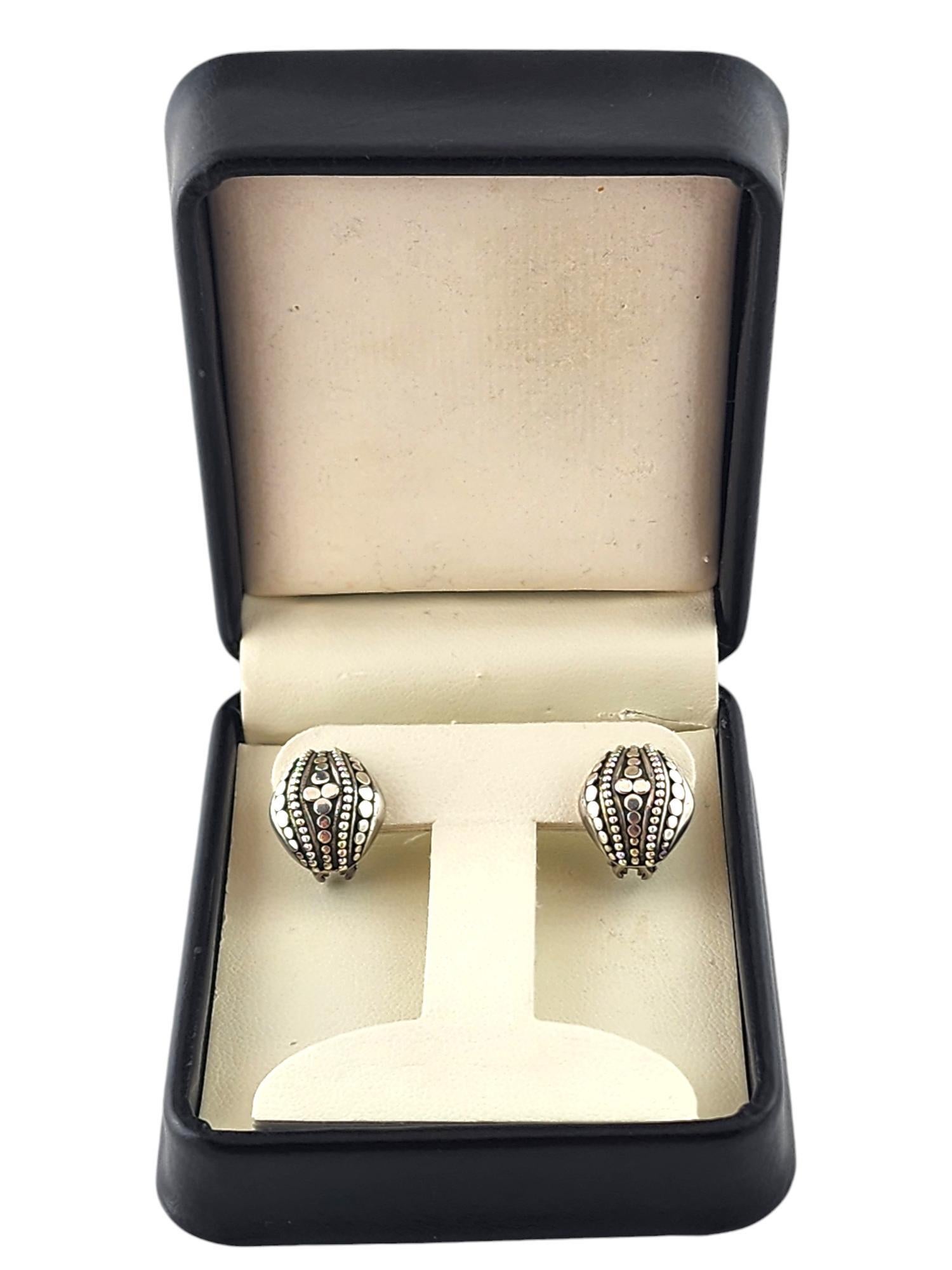 John Hardy Sterling Silver Buddha Belly Dot Earrings Omega Backs #18410 For Sale 4