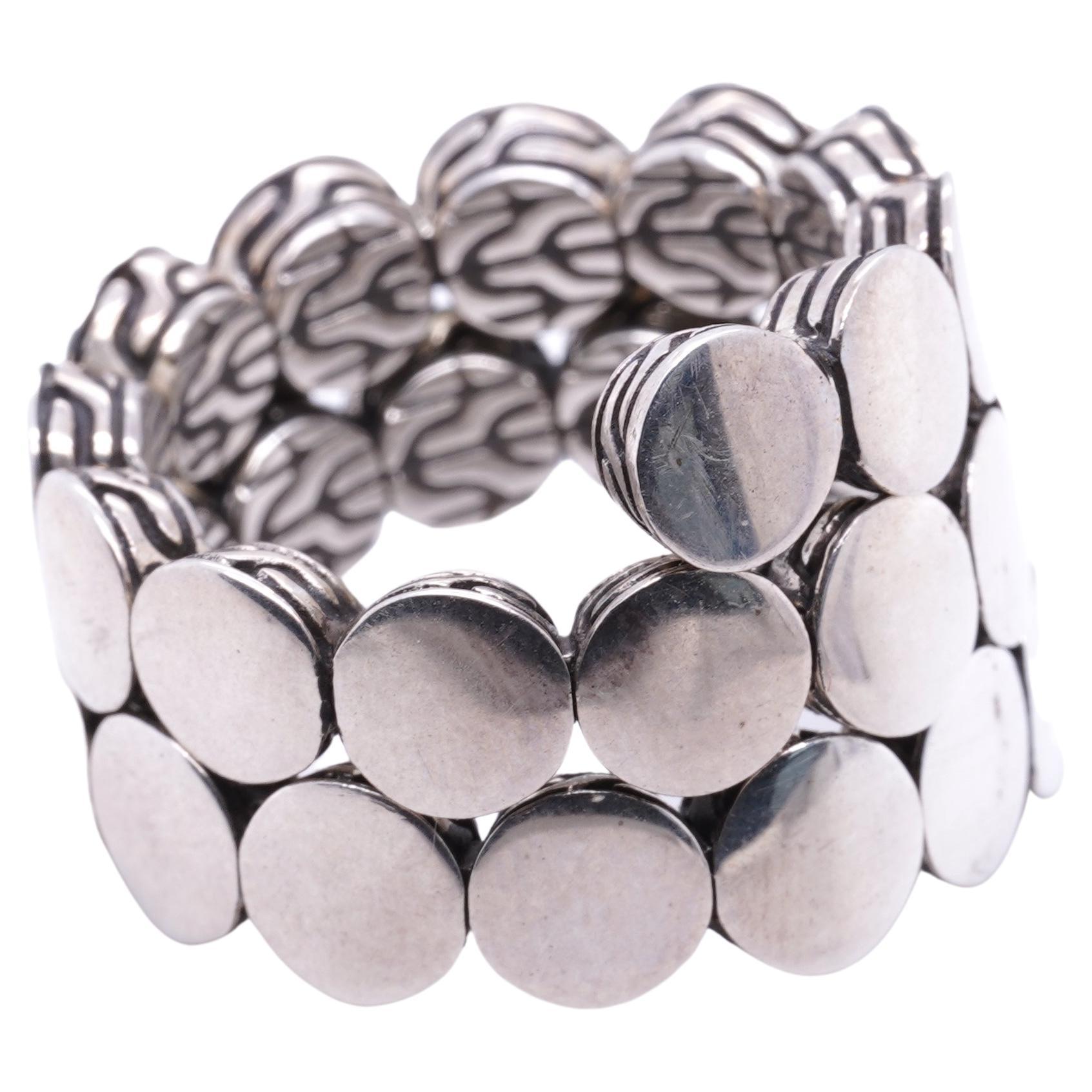 John Hardy Sterling Silver Circles Textured Flexible Ring